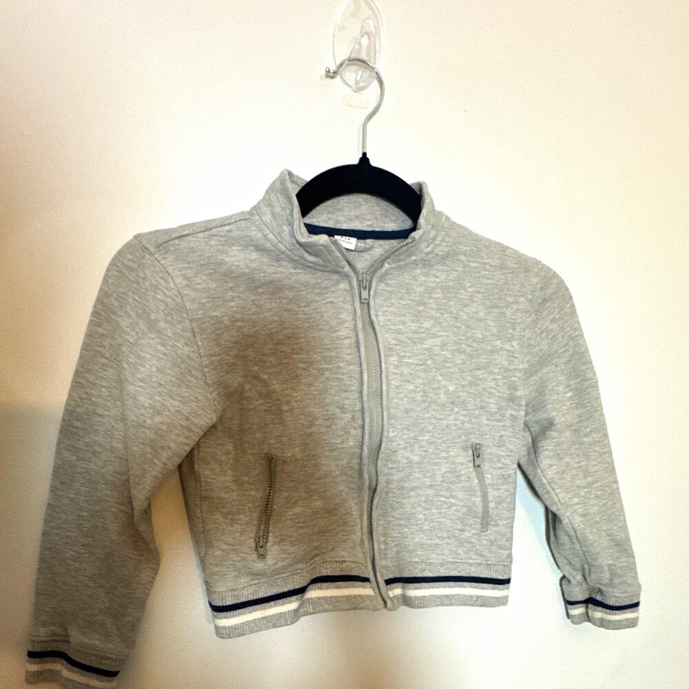 Janie and Jack Boys Gray Knit Full Zip Jacket w/ Pockets Size 5